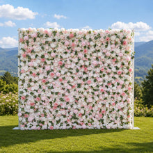 Load image into Gallery viewer, Blush Meadow Wedding Flower Wall Backdrop, Roll Up Floral Wall for Ceremony Photo Booth | 50% Return Refund Option