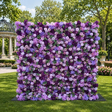 Load image into Gallery viewer, Periwinkle Purple Wedding Flower Wall Roll-Up Fabric Floral Wall for Ceremony & Photo Booth | 50% Return Refund Option