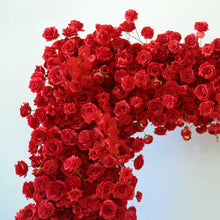 Load image into Gallery viewer, Red Rose Flower Fabric Arch 8x8 ft, Artificial Ceremony Flowers, Wedding Reception Decor, US Seller | 50% Return Refund Option