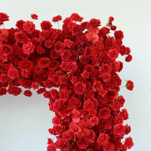 Load image into Gallery viewer, Red Rose Flower Fabric Arch 8x8 ft, Artificial Ceremony Flowers, Wedding Reception Decor, US Seller | 50% Return Refund Option