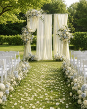 Load image into Gallery viewer, Made to Order Wedding Backdrop Flowers, Chiffon Draping, Aisle Floral Arrangements | Luminous Veil Collection