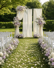 Load image into Gallery viewer, Made to Order Wedding Backdrop Flowers, Chiffon Draping, Aisle Floral Arrangements | Luminous Veil Collection