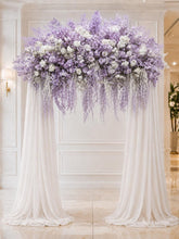 Load image into Gallery viewer, Made to Order Wedding Arch Flowers, Chiffon Draping, Ceremony Backdrop, Arch Stand | Cascading Veil Collection