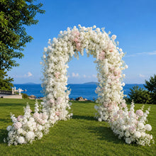 Load image into Gallery viewer, Ocean Pearl Wedding Arch Flower Arrangement Artificial Ceremony Flowers | Reception Party Decor | Optional 50% Return Refund Program