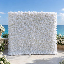 Load image into Gallery viewer, Snow White Wedding Flower Wall Backdrop - Roll-Up Photo Booth Decor | Optional 50% Return Refund Program