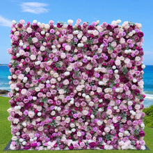 Load image into Gallery viewer, Lilac Wedding Flower Wall Backdrop, Roll-Up Floral Wall Fabric for Ceremony Photo Booth | 50% Return Refund Option N8822