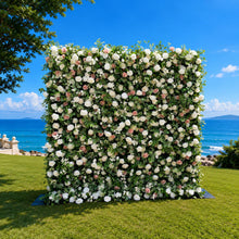 Load image into Gallery viewer, Wedding Flower Wall Backdrop, Roll Up Fabric Floral Wall for Ceremony Photo Booth | 50% Return Refund Option