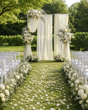 Load image into Gallery viewer, Made to Order Wedding Backdrop Flowers, Chiffon Draping, Aisle Floral Arrangements | Luminous Veil Collection