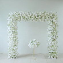 Load image into Gallery viewer, White Rose Baby's Breath Mix Floral Centerpiece with Stand
