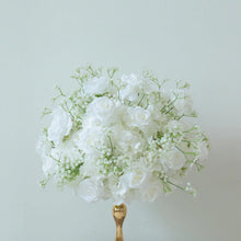 Load image into Gallery viewer, White Rose Baby's Breath Mix Floral Centerpiece without Stand
