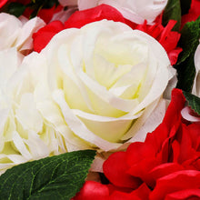 Load image into Gallery viewer, US Seller! Rose Garden Wall 3-D Artificial Flower Panel Shop Party Christmas Wall Decor Photo Backdrop Floral Wall Red White Green
