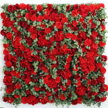 Load image into Gallery viewer, US Seller! Ruby in Foliage  3D Artificial Flower Wall Panel Home Shop Party Wall Decor Photo Backdrop Setting Eucalyptus Red Rose
