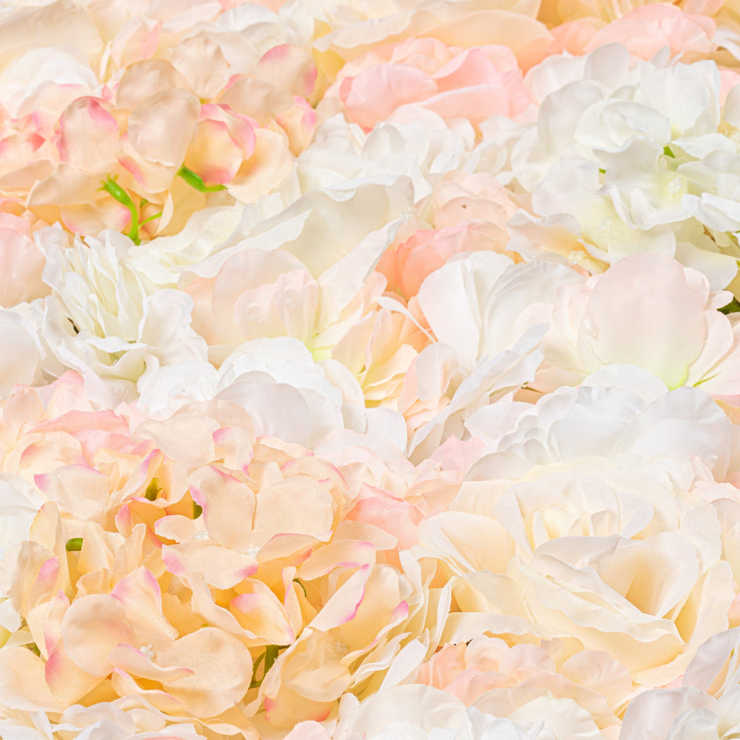 US Seller! Peach Sorbet Flower Wall 3-D Artificial Flower Panel Home Shop Party Holiday Wall Decor Photo Backdrop Setting Floral Wall