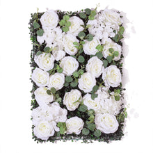 Load image into Gallery viewer, US Seller! White in Foliage Flower Wall 3D Ivory White Panel Home Shop Party Decor Photography Backdrop Setting Eucalyptus Roses
