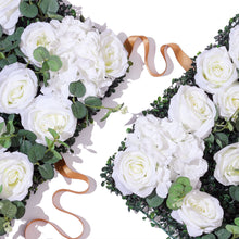 Load image into Gallery viewer, US Seller! White in Foliage Flower Wall 3D Ivory White Panel Home Shop Party Decor Photography Backdrop Setting Eucalyptus Roses
