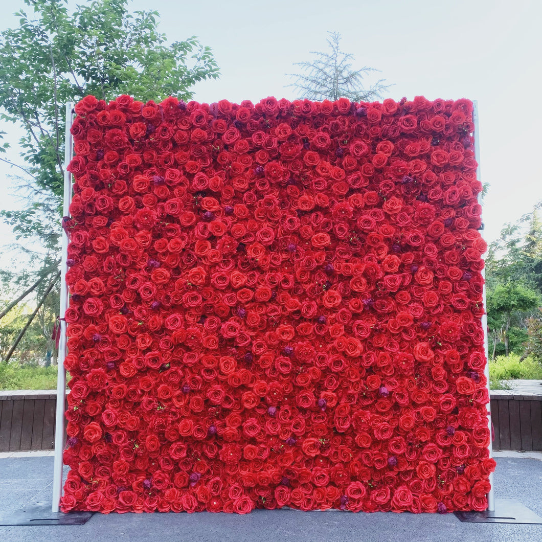 Big Sale 30% OFF!!! The Red Rosy 3D Flower Wall On Cloth Fabric Wedding Party Photo Backdrop Bridal Shower Top Quality Easy Quick Assemble