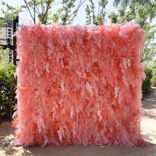Load image into Gallery viewer, US Seller! Pink Furry 3D Flower Wall On Cloth Fabric Wedding Party Photo Backdrop  Top Quality Quick Assemble N8807
