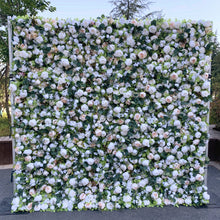 Load image into Gallery viewer, US Seller! 3D Roll Up Flower Wall On Cloth Fabric Wedding Party Photo Backdrop Bridal Shower Top Quality Easy Quick Assemble N8813
