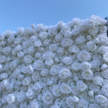 Load image into Gallery viewer, US Seller! Snow White 3D Roll Up Flower Wall On Cloth Fabric Wedding Party Photo Backdrop Bridal Shower Top Quality N8801
