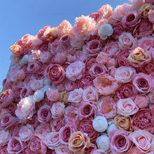 Load image into Gallery viewer, US Seller! 3D Roll Up Flower Wall On Cloth Fabric Wedding Party Photo Backdrop Bridal Shower Top Quality Easy Quick Assemble N8803
