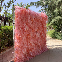 Load image into Gallery viewer, US Seller! Pink Furry 3D Flower Wall On Cloth Fabric Wedding Party Photo Backdrop  Top Quality Quick Assemble N8807
