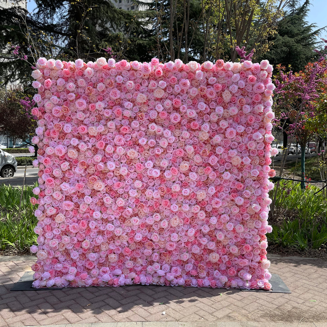 New Design!  Big Sale 30% Off!!! 3D Flower Wall On Cloth Fabric Wedding Party Photo Backdrop Bridal Shower Top Quality Easy Assemble N8820