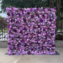 Load image into Gallery viewer, US Seller! Periwinkle Purple 5D Roll Up Flower Wall On Cloth Fabric Wedding Party Photo Backdrop Top Quality Easy Assemble N24
