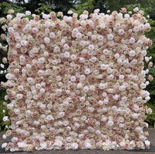 Load image into Gallery viewer, Now 40% OFF Sale!!! Light Brown 5D Roll Up Flower Wall On Cloth Fabric Wedding Party Photo Backdrop Top Quality  Quick Assemble 8829
