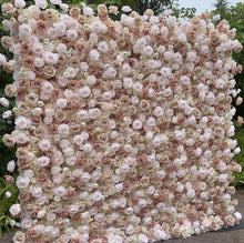 Load image into Gallery viewer, Now 40% OFF Sale!!! Light Brown 5D Roll Up Flower Wall On Cloth Fabric Wedding Party Photo Backdrop Top Quality  Quick Assemble 8829
