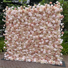 Load image into Gallery viewer, Light Brown 5D Roll-Up Flower Wall Backdrop 8829
