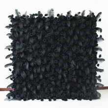 Load image into Gallery viewer, Real Black Ostrich Feather Roses Roll-Up Flower Wall Backdrop 17
