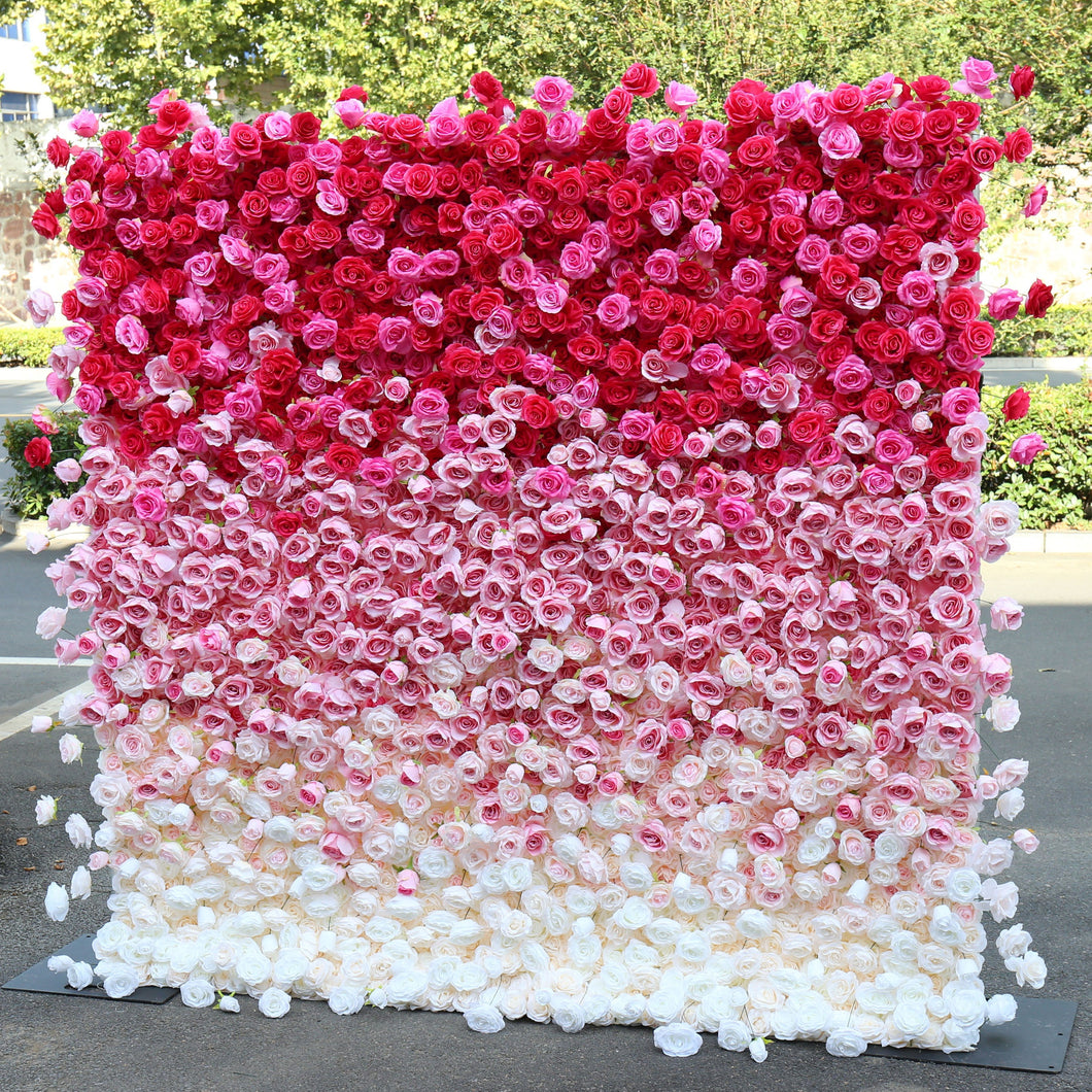 New Design Big Sale! 30% OFF! Dual Oriented 5D Flower Wall On Cloth Fabric Wedding Party Photo Backdrop Best Quality Easy Quick Assemble#31