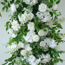 Load image into Gallery viewer, 8x8 ft Wedding Arch Backdrop [Woodland Pearl White Floral Greenery Arch Frame] for Ceremony, Photo Booth &amp; Floral Table Runner
