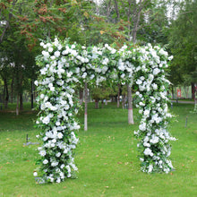 Load image into Gallery viewer, US Seller! 8x8ft Foam Base Backing Greenery White Rose Flower Arch Wedding Backdrop Flower Archway Party Decor /Stand SF19
