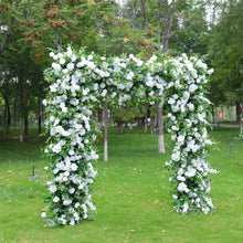 Load image into Gallery viewer, 8x8 ft Wedding Arch Backdrop [Woodland Pearl White Floral Greenery Arch Frame] for Ceremony, Photo Booth &amp; Floral Table Runner
