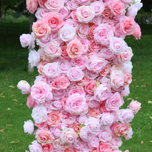 Load image into Gallery viewer, 8x8 ft Fabric Roll-up Wedding Arch Backdrop [Pink Serenade Rose Arch Frame] for Ceremony, Photo Booth &amp; Floral
