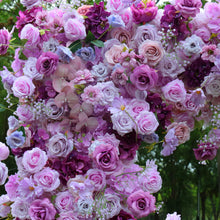 Load image into Gallery viewer, Purple Rose Fabric Flower Arch 8x8 ft, Artificial Ceremony Flowers, Wedding Reception Party Stage Decor US Seller | 50% Return Refund Option

