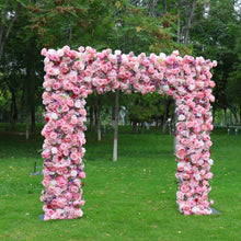 Load image into Gallery viewer, 8x8 ft Fabric Roll-up Wedding Arch Backdrop [Rosewater Garden Pink Rose Arch Frame] for Ceremony, Photo Booth &amp; Floral
