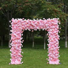 Load image into Gallery viewer, 8x8 ft Fabric Roll-up Wedding Arch Backdrop [Pink Serenade Rose Arch Frame] for Ceremony, Photo Booth &amp; Floral
