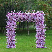 Load image into Gallery viewer, Purple Rose Fabric Flower Arch 8x8 ft, Artificial Ceremony Flowers, Wedding Reception Party Stage Decor US Seller | 50% Return Refund Option
