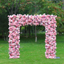 Load image into Gallery viewer, 8x8 ft Fabric Roll-up Wedding Arch Backdrop [Rosewater Garden Pink Rose Arch Frame] for Ceremony, Photo Booth &amp; Floral
