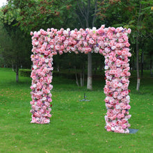 Load image into Gallery viewer, 8x8 ft Fabric Roll-up Wedding Arch Backdrop [Rosewater Garden Pink Rose Arch Frame] for Ceremony, Photo Booth &amp; Floral
