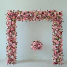 Load image into Gallery viewer, 8x8 ft Fabric Roll-up Wedding Arch Backdrop [Rosewater Garden Pink Rose Arch Frame] for Ceremony, Photo Booth &amp; Floral
