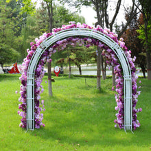 Load image into Gallery viewer, 8x8ft Wedding Arch Backdrop [Apricot Pearl Crescent Rose Arch Frame] for Ceremony, Photo Booth &amp; Floral Table Runner
