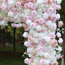 Load image into Gallery viewer, 8x8ft Fabric Backing Pink Whisper Flower Arch Wedding Backdrop Flower Archway Party Decor No Stand&amp;Central Flwoer Set SN1
