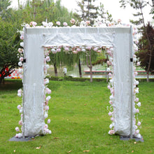 Load image into Gallery viewer, 8x8ft Fabric Backing Pink Whisper Flower Arch Wedding Backdrop Flower Archway Party Decor No Stand&amp;Central Flwoer Set SN1
