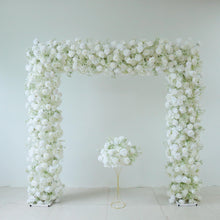 Load image into Gallery viewer, White Rose Baby Breaths Mix Arrangement | White Floral Centerpiece / Floral Centerpiece Only / without Stand
