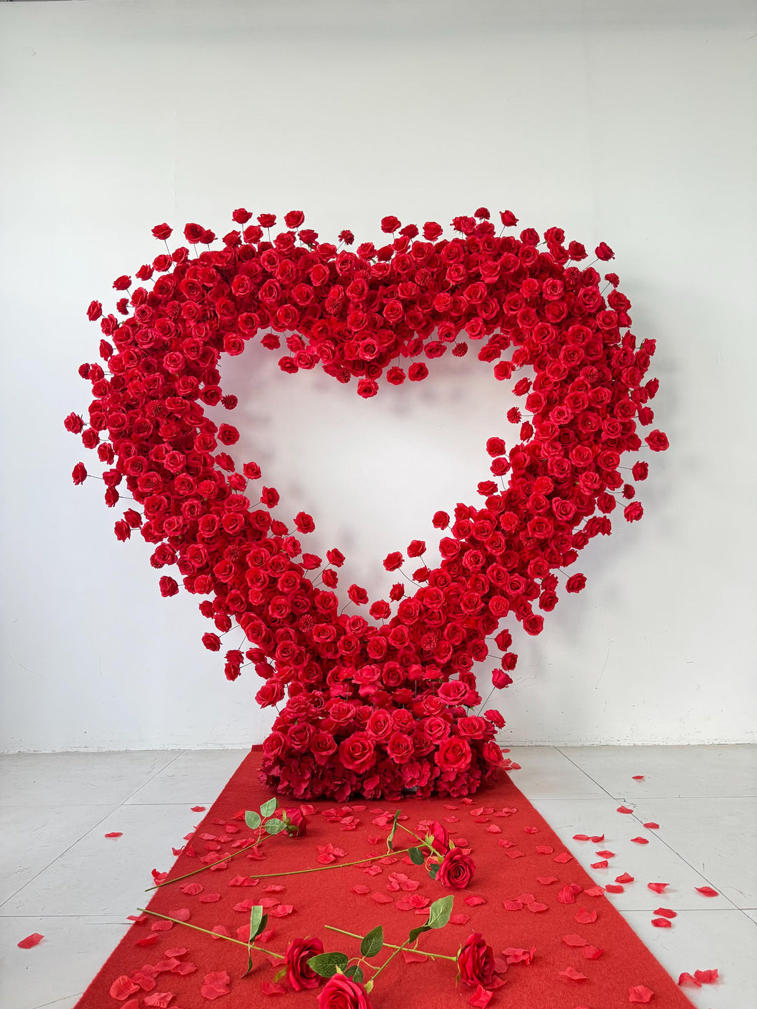 US Seller! 2x2m 6.5x6.5ft Top Quality Heart Shaped Flower Arch No Stand Arrangement Wedding Background Party Props Rd