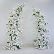 Load image into Gallery viewer, Flower Wall Backdrop [Snow Grace White Floral Pillar Pair] for Ceremony &amp; Photo Booth
