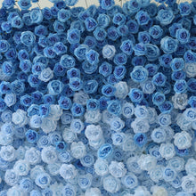 Load image into Gallery viewer, Dual-Sided Flower Wall Backdrop [Azure Tide Blue Rose Ombre Roll-Up Fabric Panel] for Ceremony &amp; Photo Booth
